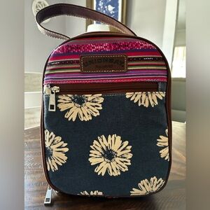 UNIONBAY Floral and Striped Backpack - Pink and Black